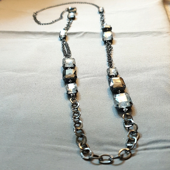 Black Chain with Bold Faceted Stones - Picture 5 of 15
